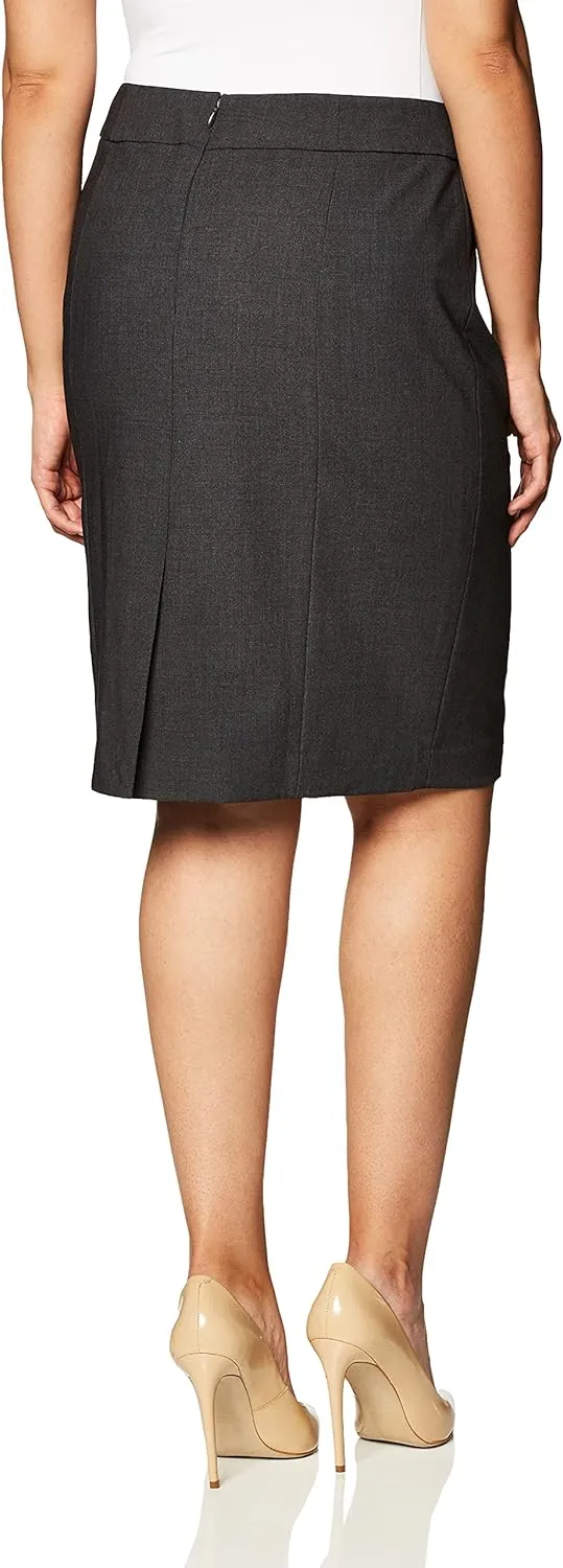 Calvin Klein Women's Classic Fit Straight Lux Suit Skirt (Regular and Plus Size)