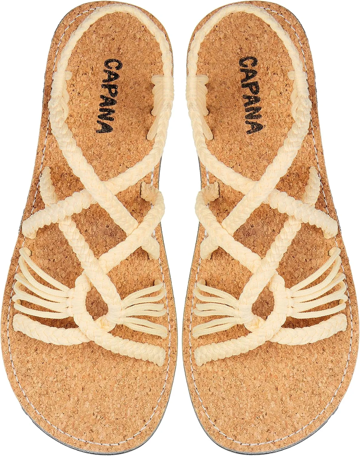 Capana Woven Women's Flat Sandals - Strappy Braided, Beach Sandals for Women Dressy Summer, Rope Bohemian Sandals, Spring Casual Womens Shoes, Comfy Boho Flats for Teen Girls – Relax (2nd Version)