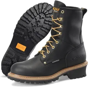 Carolina Elm 8" Logger Steel Toe Work Boots for Men - Crazy Horse Leather Upper, Pillow Cushion Footbed, and Oil- and Slip-Resistant Outsole, EH-Rated
