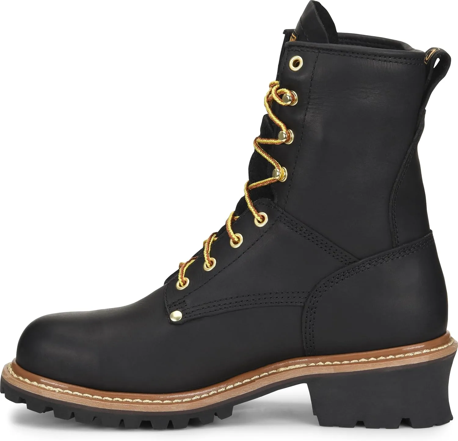 Carolina Elm 8" Waterproof Logger Boots for Men - Crazy Horse Leather Upper, Pillow Cushion Footbed, and Oil- and Slip-Resistant Outsole, EH-Rated