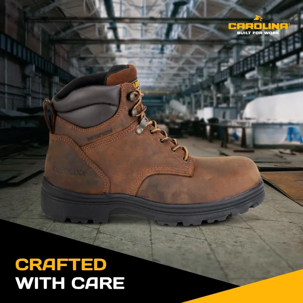 Carolina Engineer 6” Work Boots for Men - Waterproof Boots with Durable Leather Uppers, Comfort Footbeds, and Slip-Resistant Lug Outsoles, EH Rated