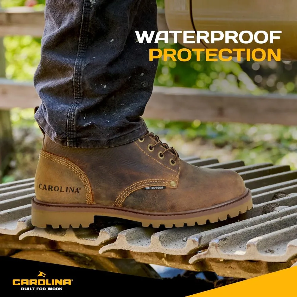 Carolina Marlboro Lo 6” Waterproof Steel Toe Boots for Men - Leather with Breathable Lining, EVA Footbed, Oil & Slip-Resistant Lug Outsole, EH Rated