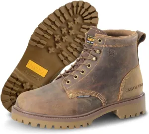 Carolina Marlboro Lo 6” Waterproof Steel Toe Boots for Men - Leather with Breathable Lining, EVA Footbed, Oil & Slip-Resistant Lug Outsole, EH Rated
