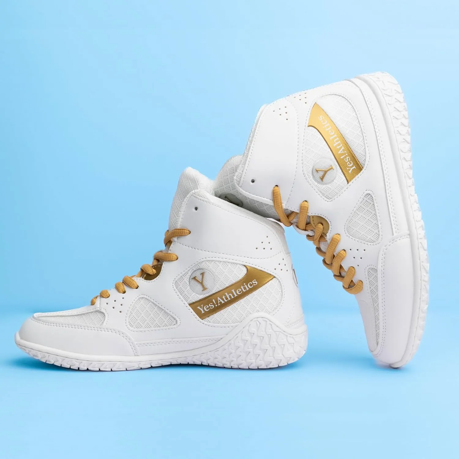 Champion2 Women's Wrestling Shoes, Boxing Shoes - Durable, Lightweight, Breathable Training Sneakers for MMA, Powerlifting, Weightlifting, Fitness - White Gold