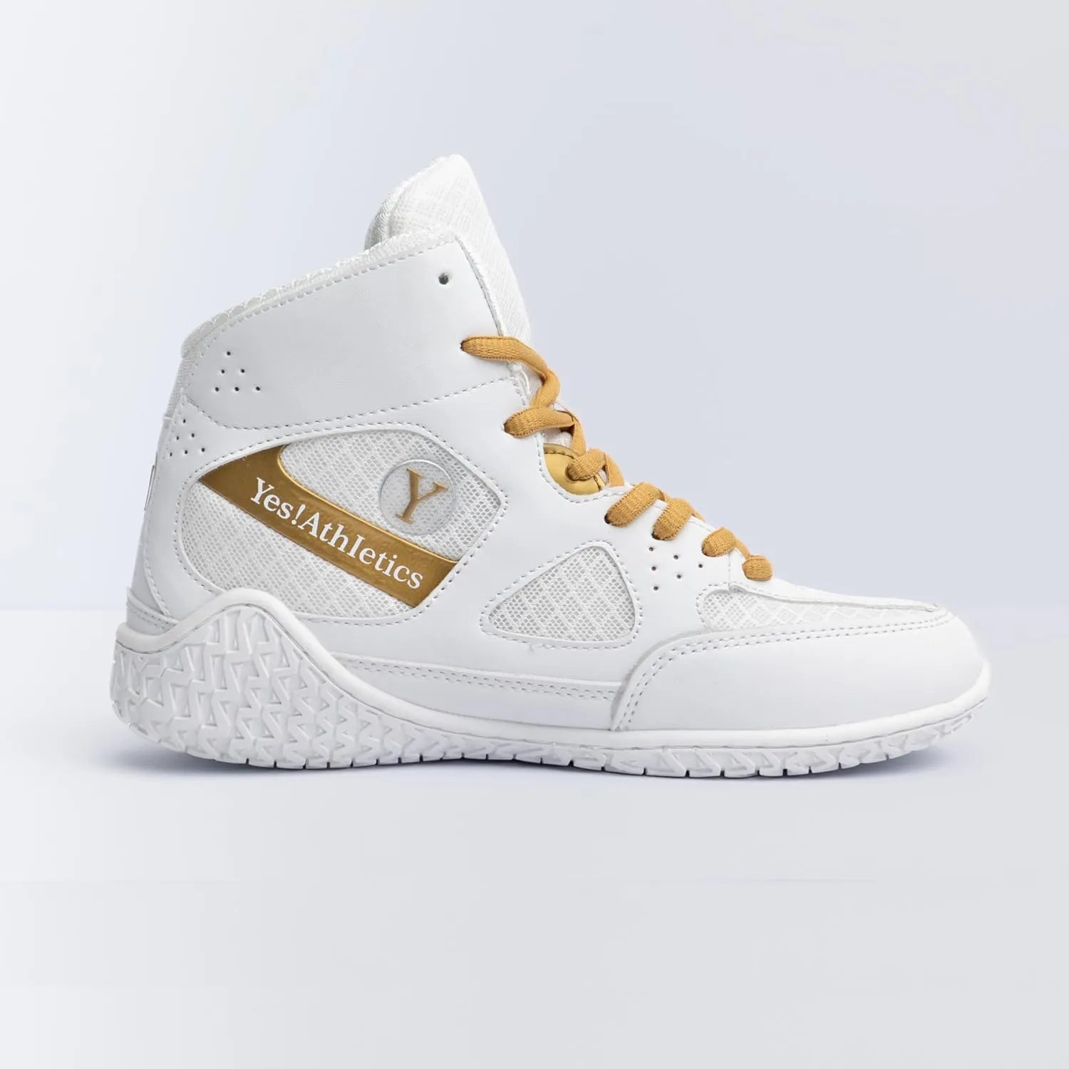 Champion2 Women's Wrestling Shoes, Boxing Shoes - Durable, Lightweight, Breathable Training Sneakers for MMA, Powerlifting, Weightlifting, Fitness - White Gold