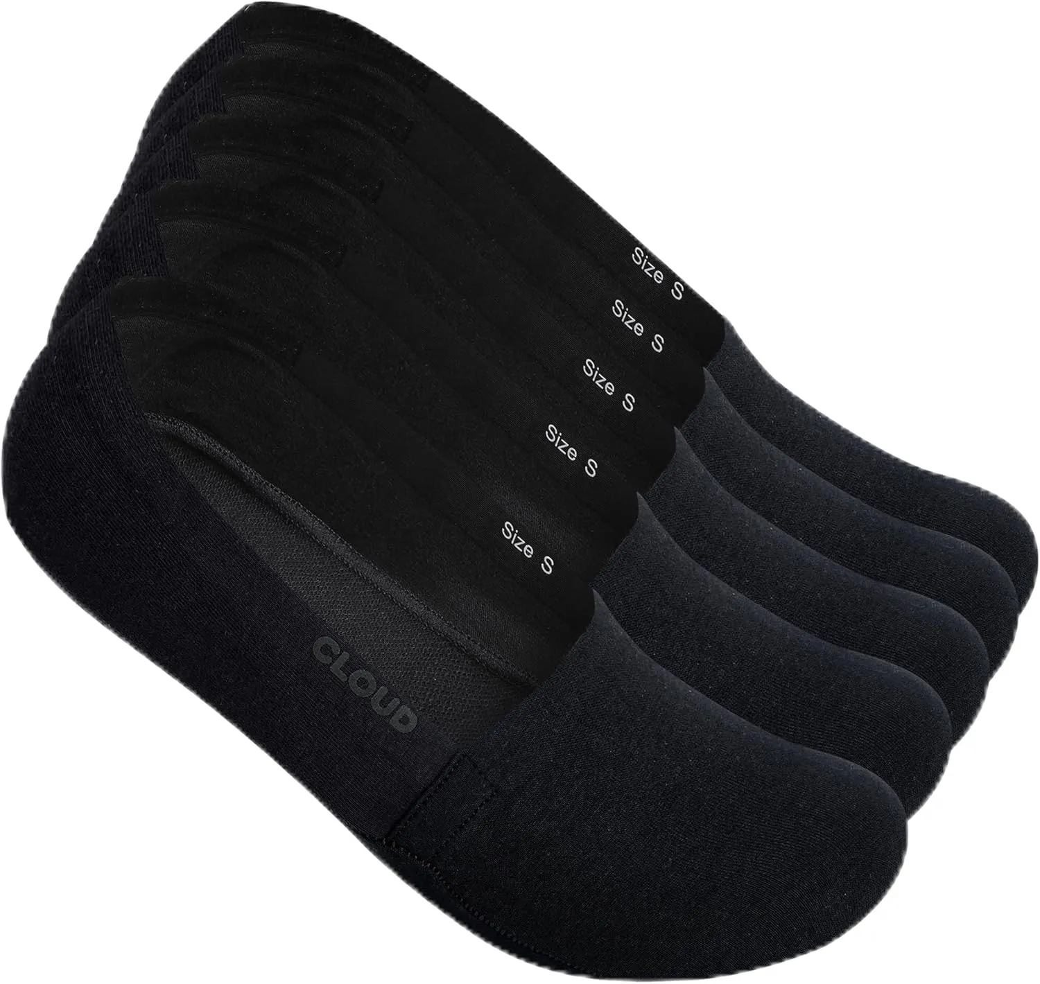 Cloud No Show Socks for Men & Women - Terry Organic Cotton Non Slip, Invisible, Seamless Design, Perfect for Sneakers & Loafers, Men's Footies Socks No Show - (Black, Medium, 5Pack)