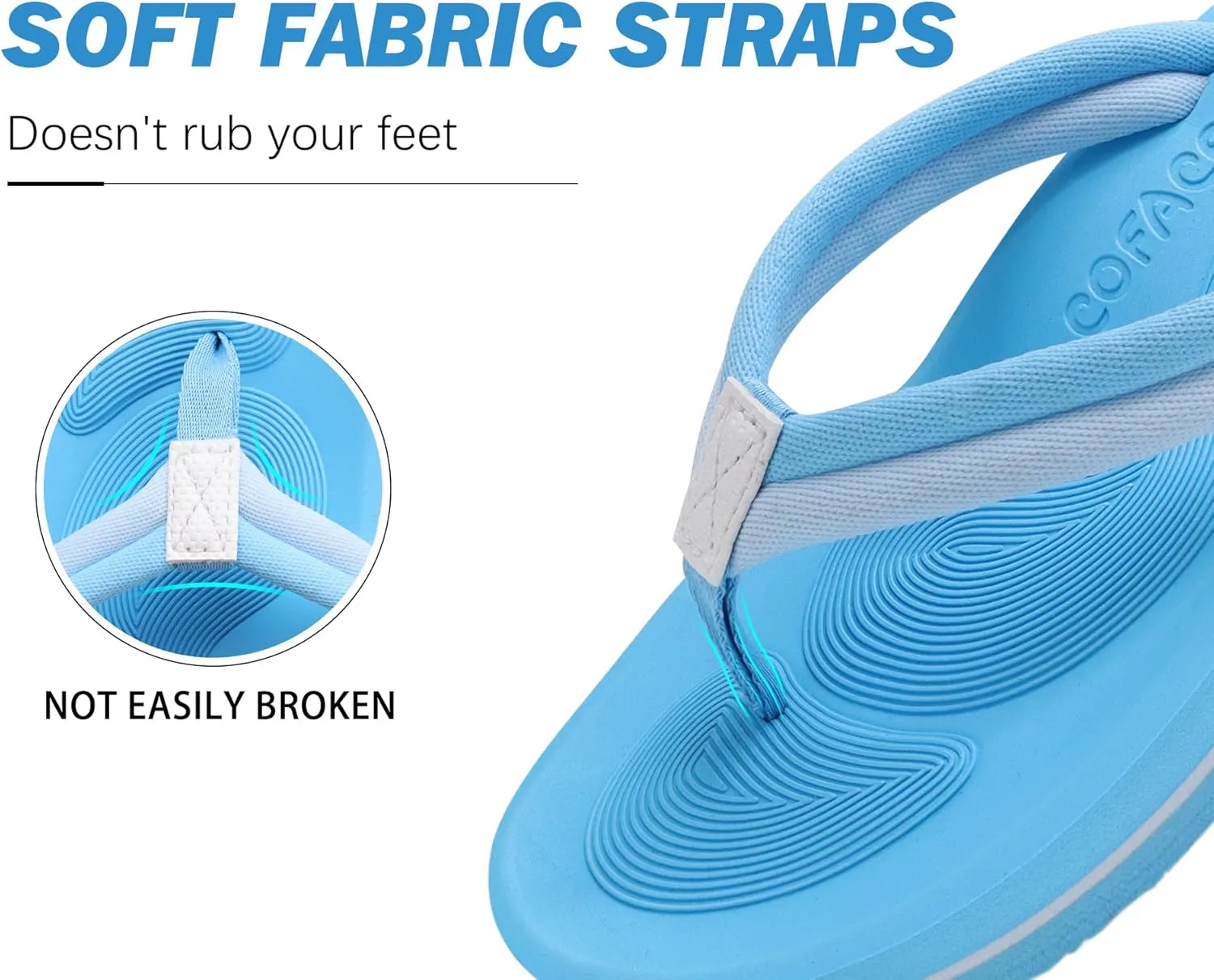 COFACE Flip Flops For Women with Arch Support Comfortable Woman Thong-Sandals Yoga Mat Lightweight Orthopedic Womens Flip-Flop