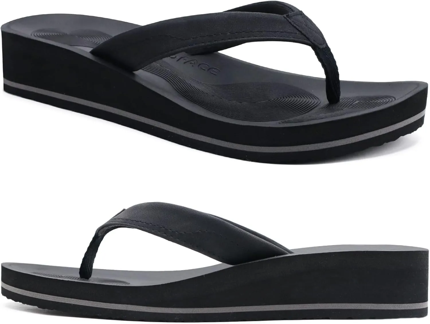 COFACE Flip Flops for Women With Comfortable Arch Support Ladies Fashion Platform Thong Sandals Soft Yoga Mat Sole For Beach/Indoor Outdoor