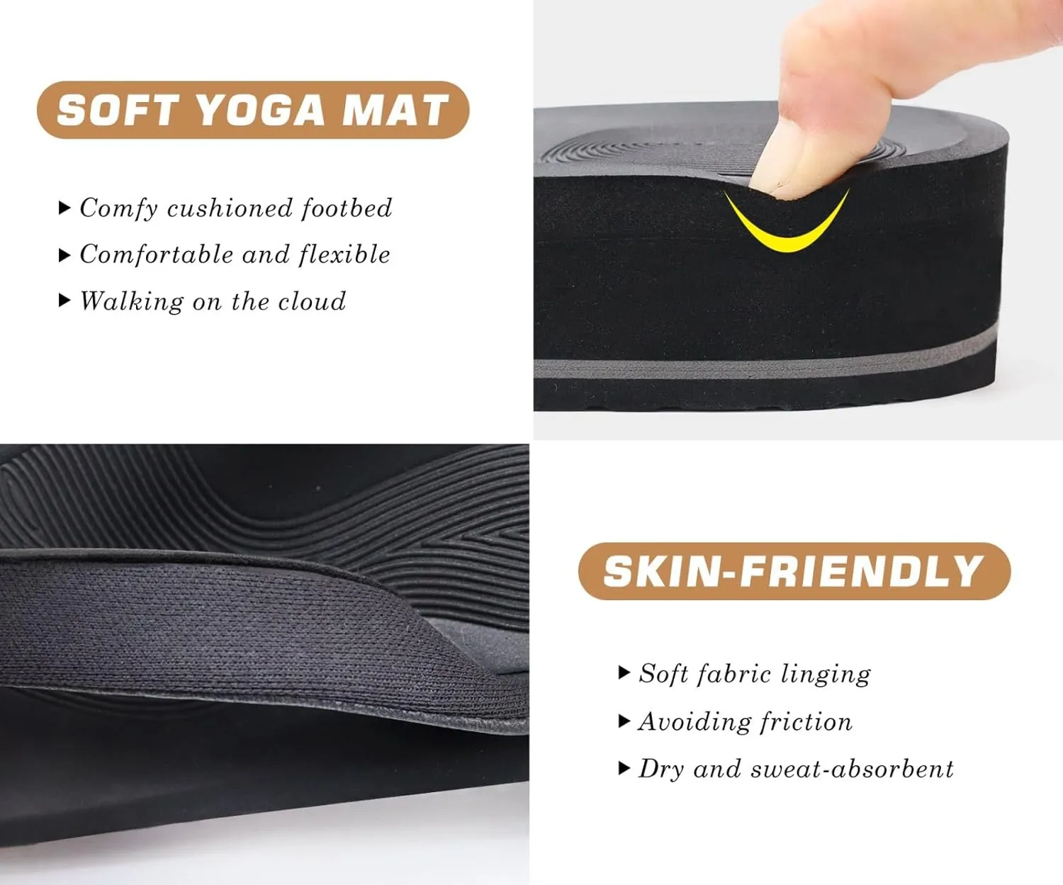 COFACE Flip Flops for Women With Comfortable Arch Support Ladies Fashion Platform Thong Sandals Soft Yoga Mat Sole For Beach/Indoor Outdoor
