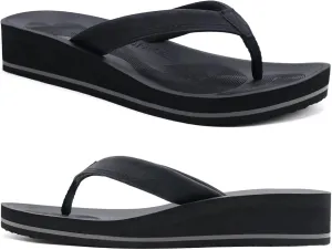 COFACE Flip Flops for Women With Comfortable Arch Support Ladies Fashion Platform Thong Sandals Soft Yoga Mat Sole For Beach/Indoor Outdoor