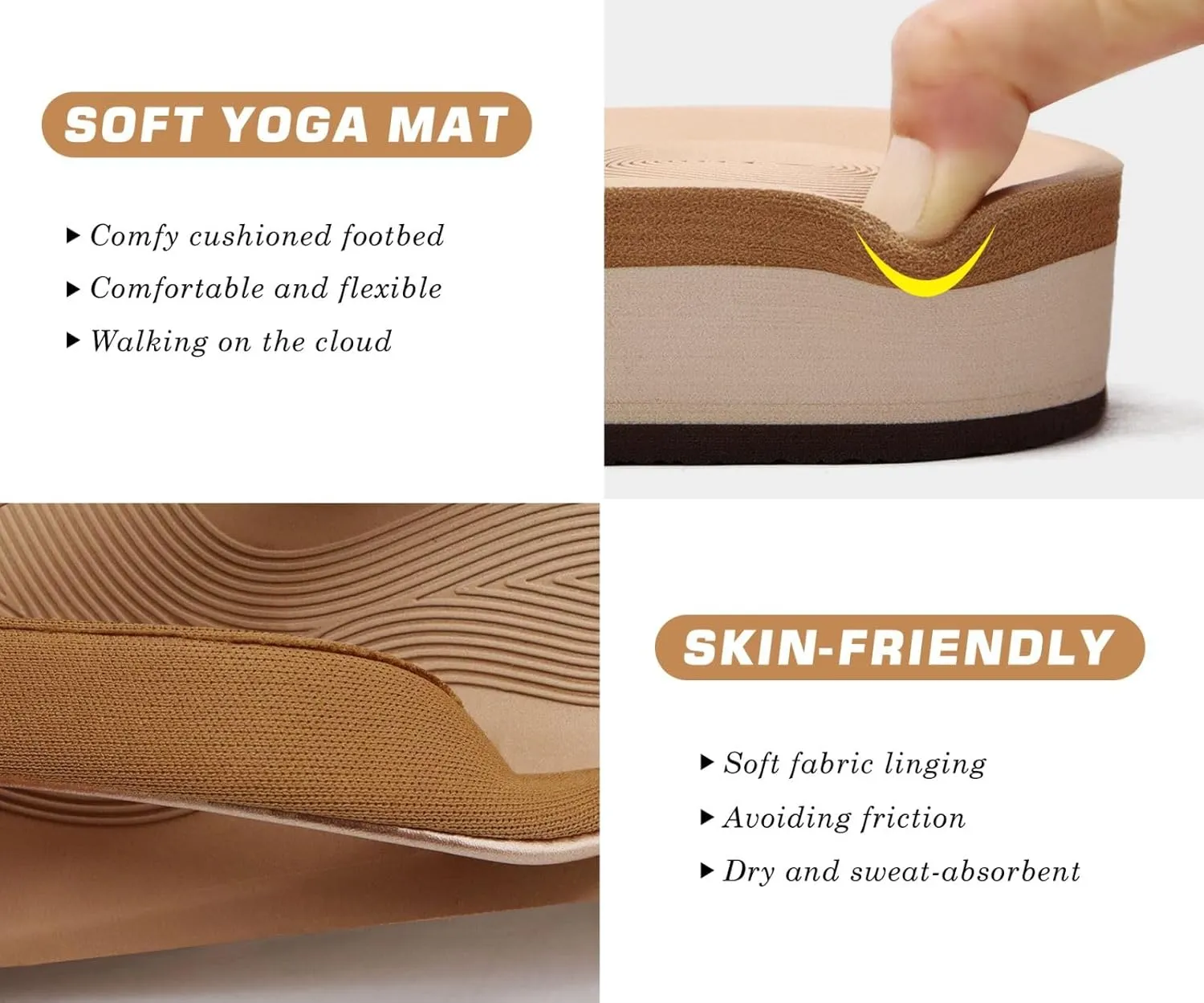 COFACE Flip Flops for Women With Comfortable Arch Support Ladies Fashion Platform Thong Sandals Soft Yoga Mat Sole For Beach/Indoor Outdoor