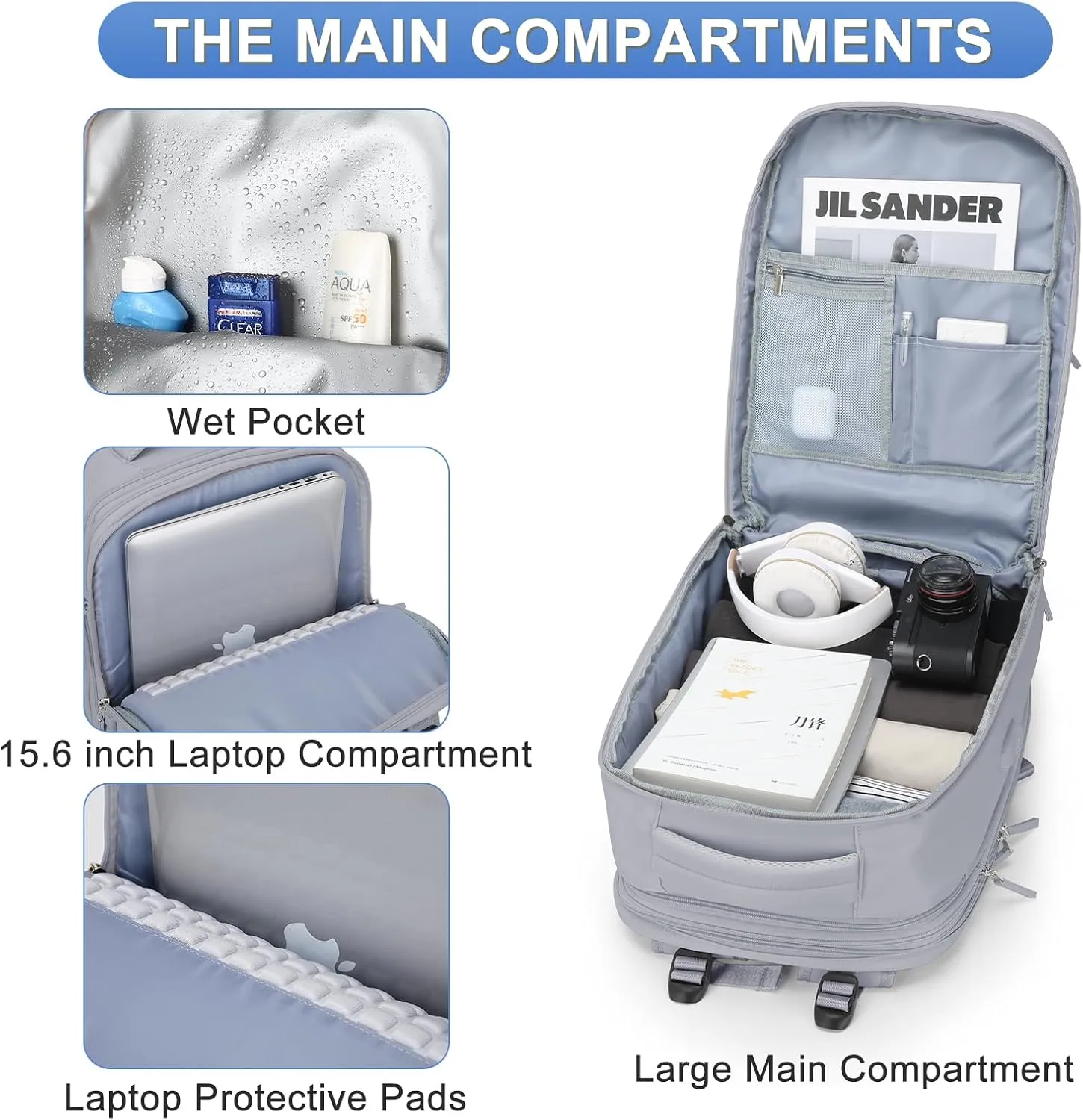 coofay Expandable Backpack For Traveling On Airplane Carry On Backpack Flight Approved Personal Item Travel Backpack For Women Men Airline Approved Gym Bag With Shoe Compartment Travel Weekender Bag