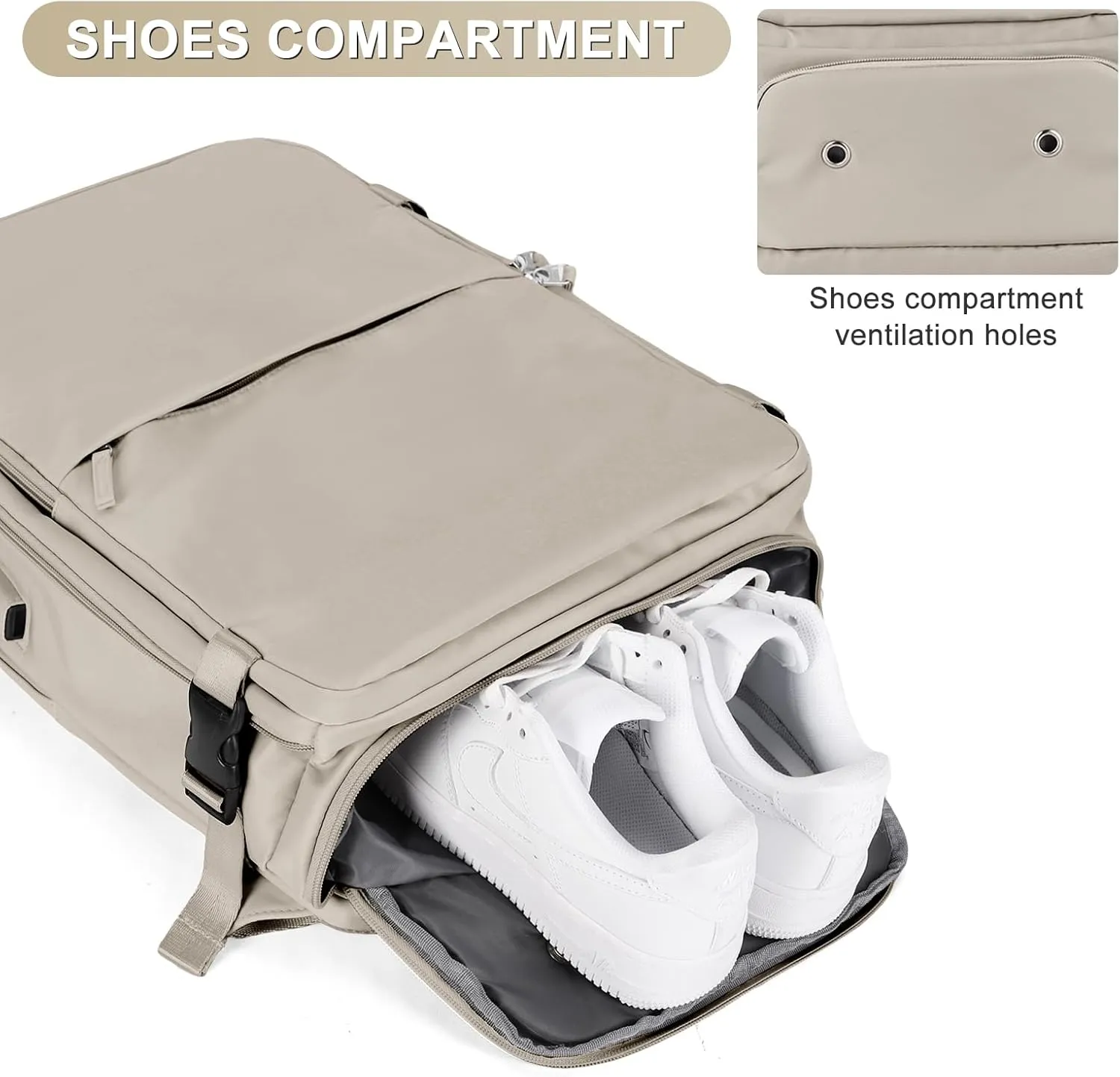 coofay Laptop Travel Backpack For Women Men Airline Approved Carry On Bags For Airplanes Underseat Luggage Backpack For Traveling On Airplane Personal Item Travel Bag For Airlines Light Brown