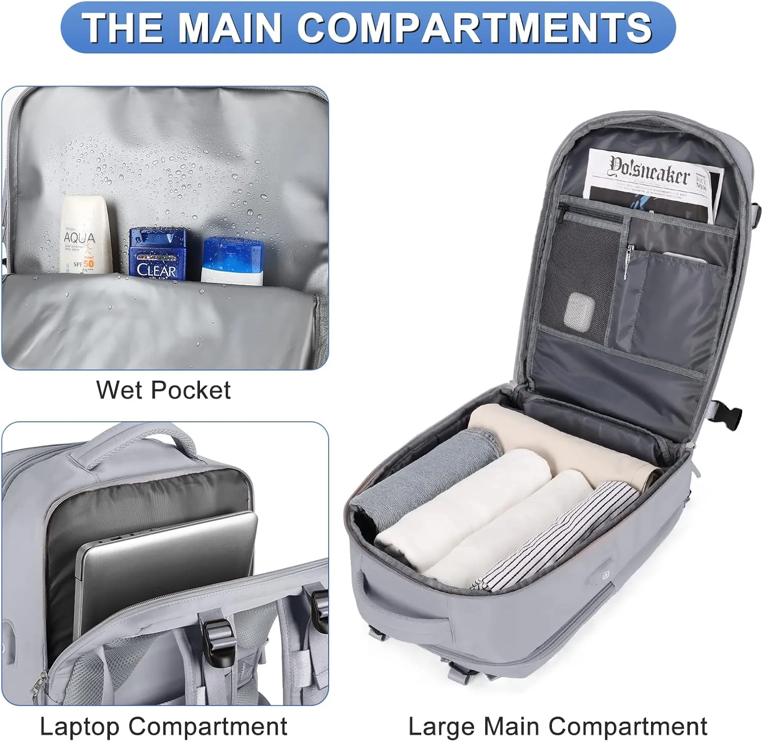 coofay Personal Item Travel Backpack For Women Men Airline Approved Carry On Backpack Flight Approved Waterproof Sports Luggage Backpack Casual Daypack Small Hiking Backpack