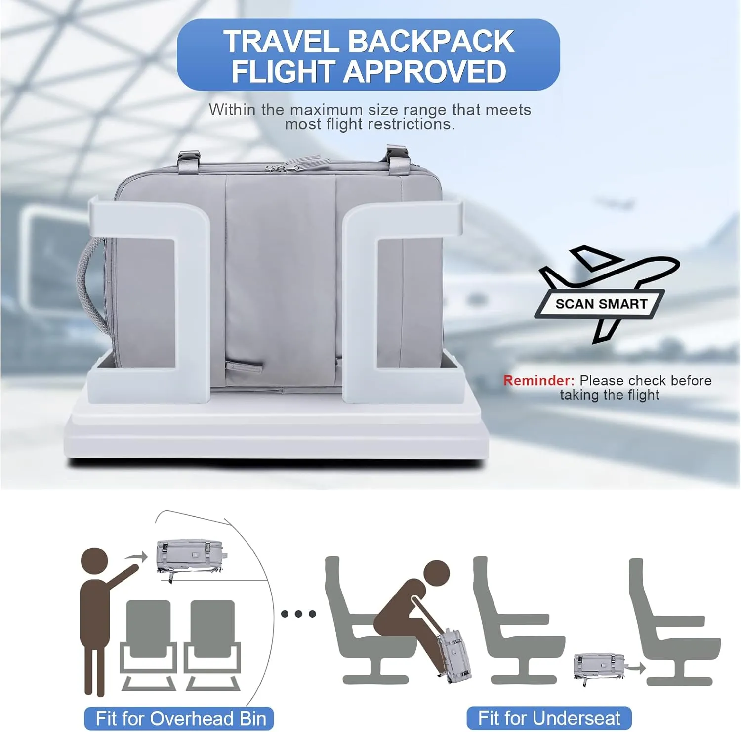 coofay Personal Item Travel Backpack For Women Men Airline Approved Carry On Backpack Flight Approved Waterproof Sports Luggage Backpack Casual Daypack Small Hiking Backpack