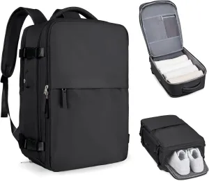 coofay Travel Backpack For Women Airline Approved Carry On Waterproof Sports Luggage Casual Daypack Small Hiking Backpack Black