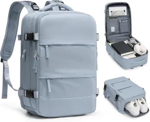 coofay Travel Backpack For Women Men Airline Approved Carry On Backpack Flight Approved Waterproof Sports Luggage Backpack Casual Daypack Small Hiking Backpack Grey Blue