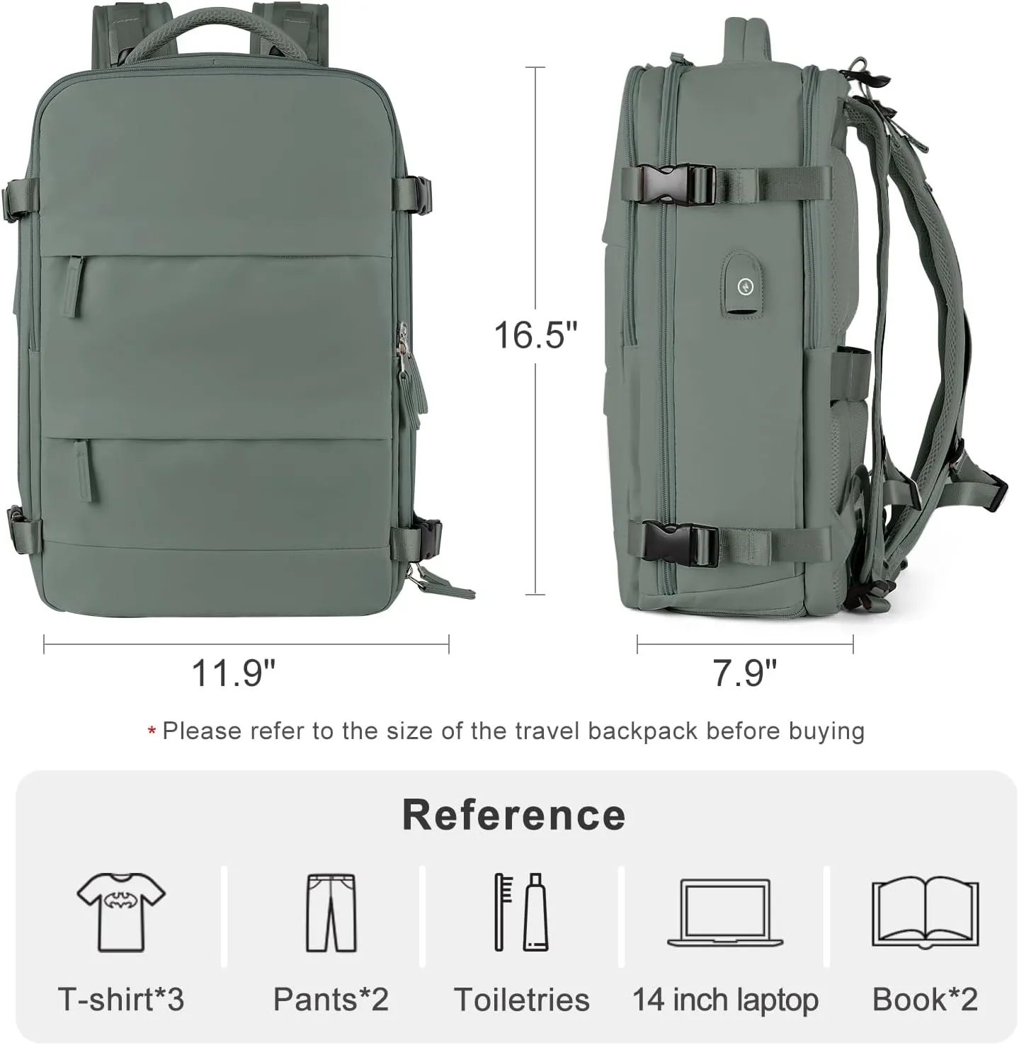 coofay Travel Backpack For Women Men Airline Approved Carry On Backpack Flight Approved Waterproof Sports Luggage Backpack Casual Daypack Small Hiking Backpack