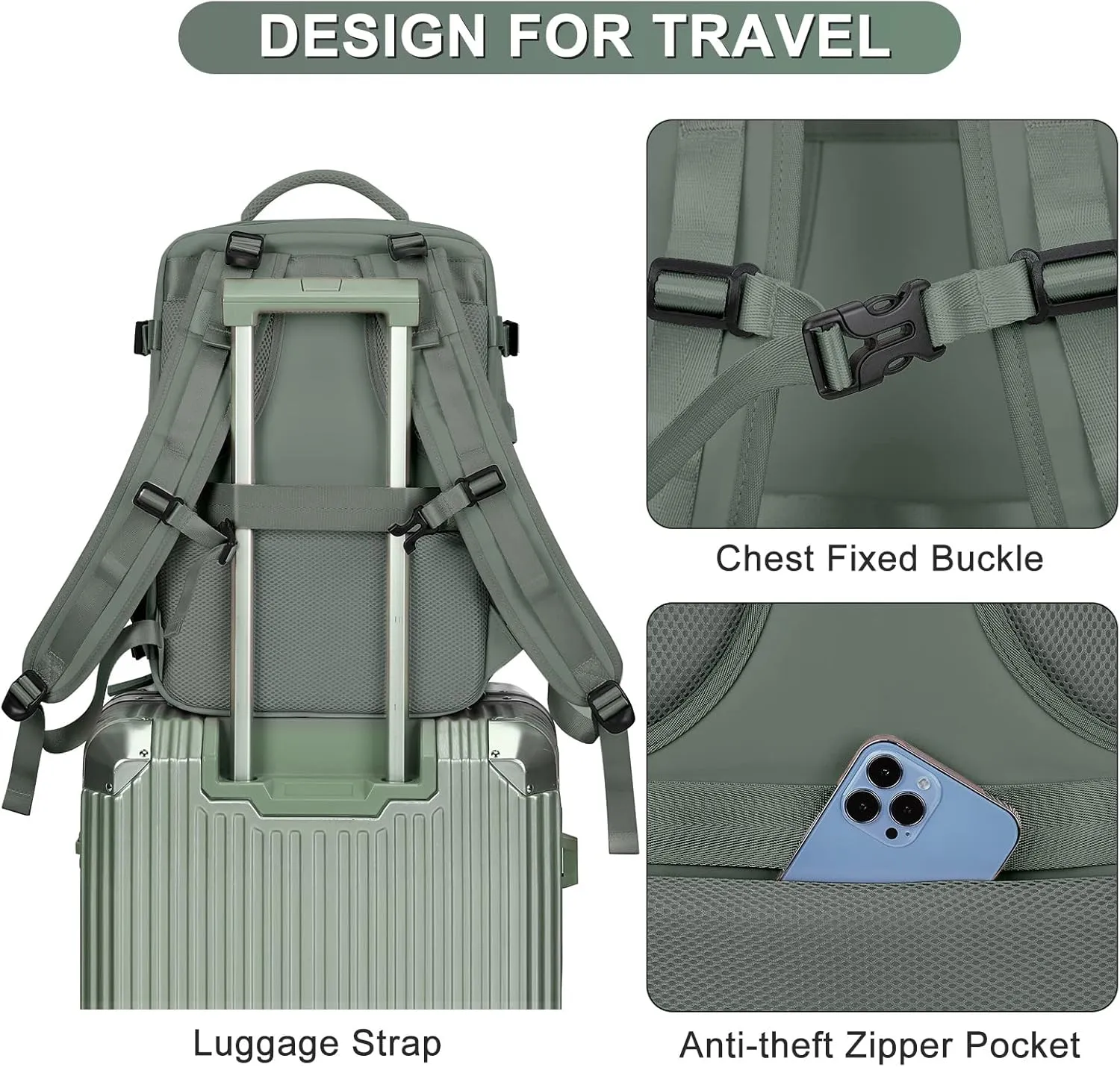 coofay Travel Backpack For Women Men Airline Approved Carry On Backpack Flight Approved Waterproof Sports Luggage Backpack Casual Daypack Small Hiking Backpack