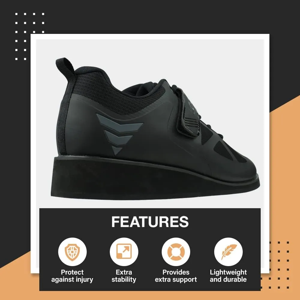 Core Weightlifting Shoes - Squat Shoes for Men and Women – Weight Lifting Shoes for Powerlifting, Deadlifting & Crossfit - Strap and Lace-Up Gym Shoes – Non-Slip Olympic Lifting Shoes with 0.67" Heels