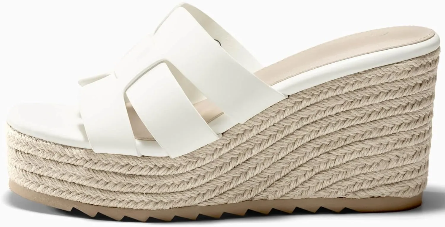 Coutgo Women's Wedge Sandals Platform Espadrille Heels Open Toe Strappy Slip On Casual Summer Slide Shoes