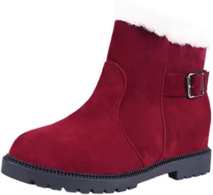 Ctreela Womens Fluffy Warm Slouch Bootie Thermal Lined Outdoor Combat Snow Ankle Boots Dressy Casual Trendy Walking Shoes