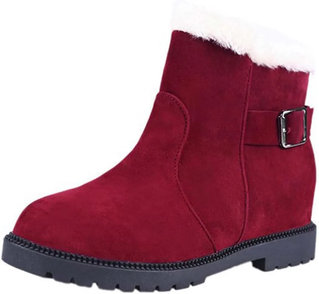 Ctreela Womens Fluffy Warm Slouch Bootie Thermal Lined Outdoor Combat Snow Ankle Boots Dressy Casual Trendy Walking Shoes