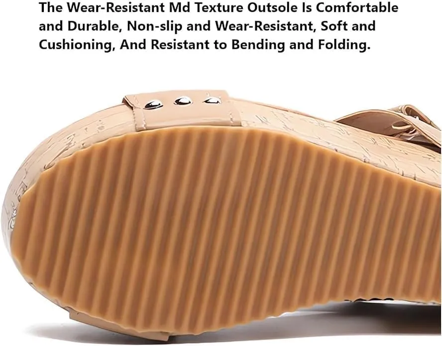 Dotmalls Wedge Sandals, Summer Flat Wedge Heel Fish Mouth Casual Women's Sandals, Women's Comfy Orthotic Sandals