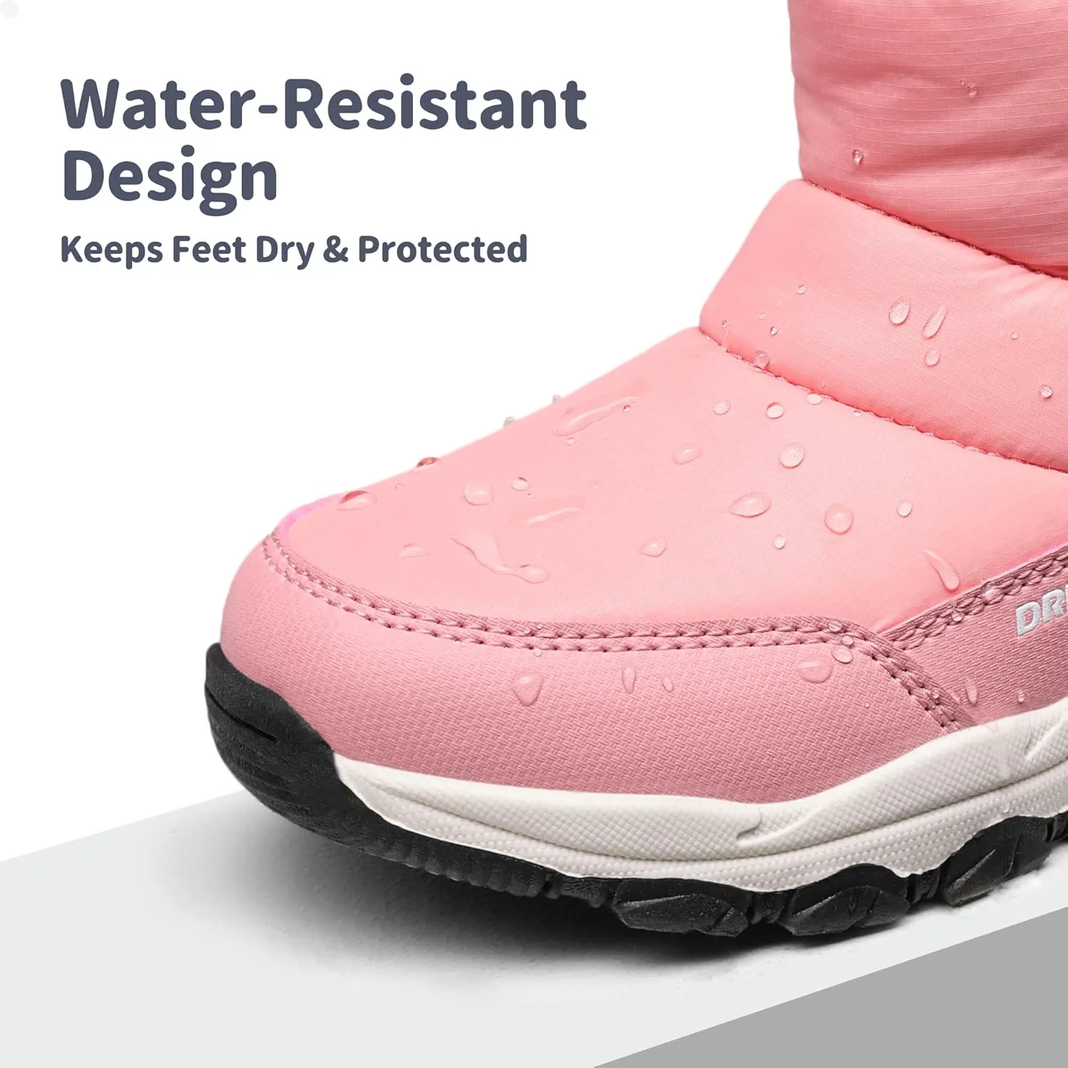 DREAM PAIRS Boys Girls Snow Boots Lightweight Slip Resistant Mid Calf Winter Shoes for Little/Big Kid