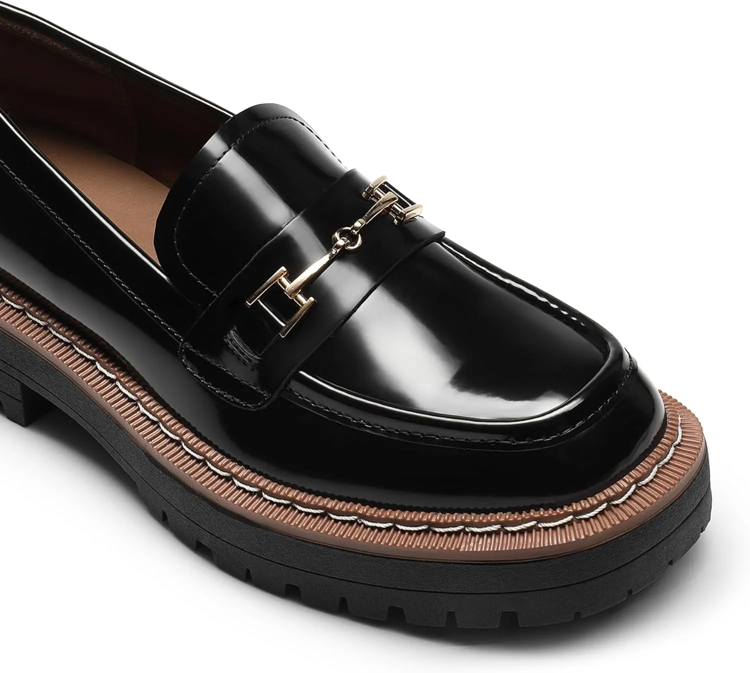 DREAM PAIRS Loafers for Women Platform Chunky Heel Slip On Loafers Business Office Casual Dressy Loafer Shoes