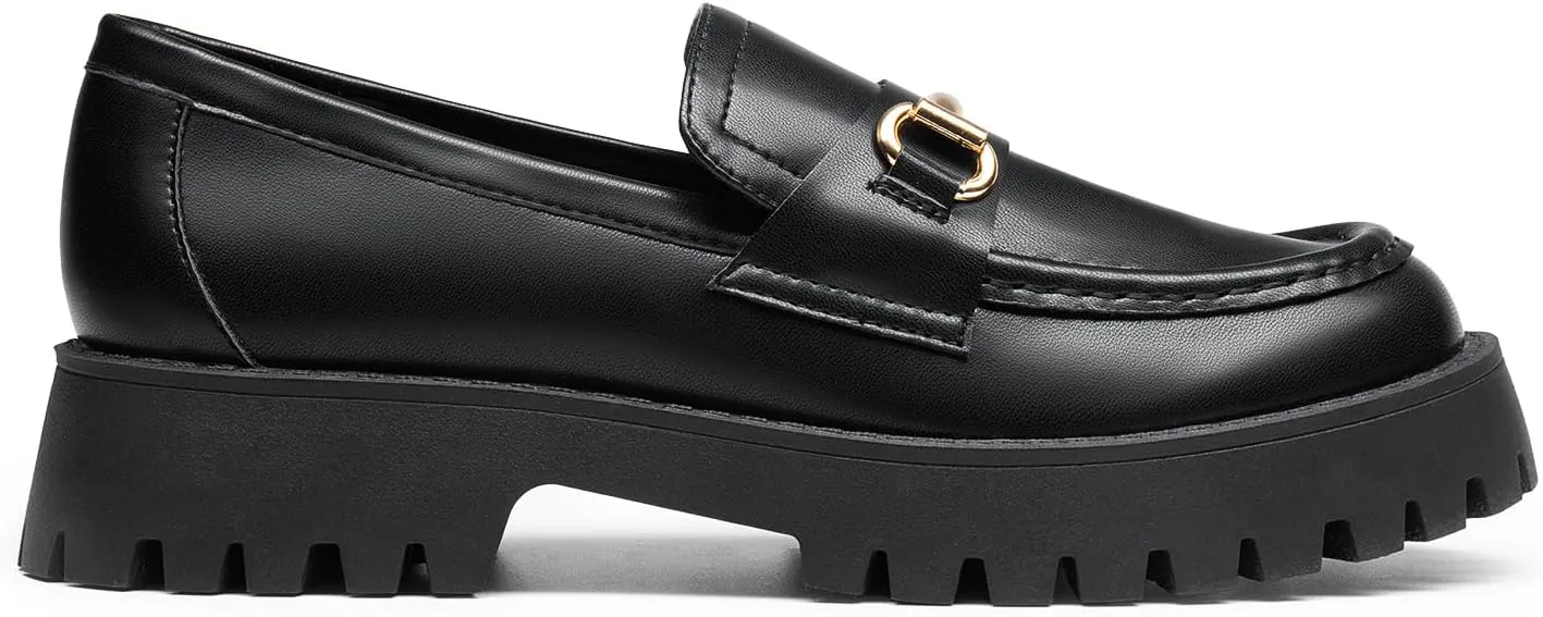 DREAM PAIRS Loafers for Women Platform Chunky Penny Loafer Slip On Casual Dressy Business Shoes with Arch Support