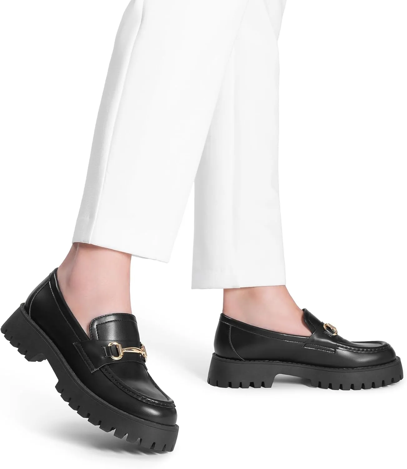 DREAM PAIRS Loafers for Women Platform Chunky Penny Loafer Slip On Casual Dressy Business Shoes with Arch Support