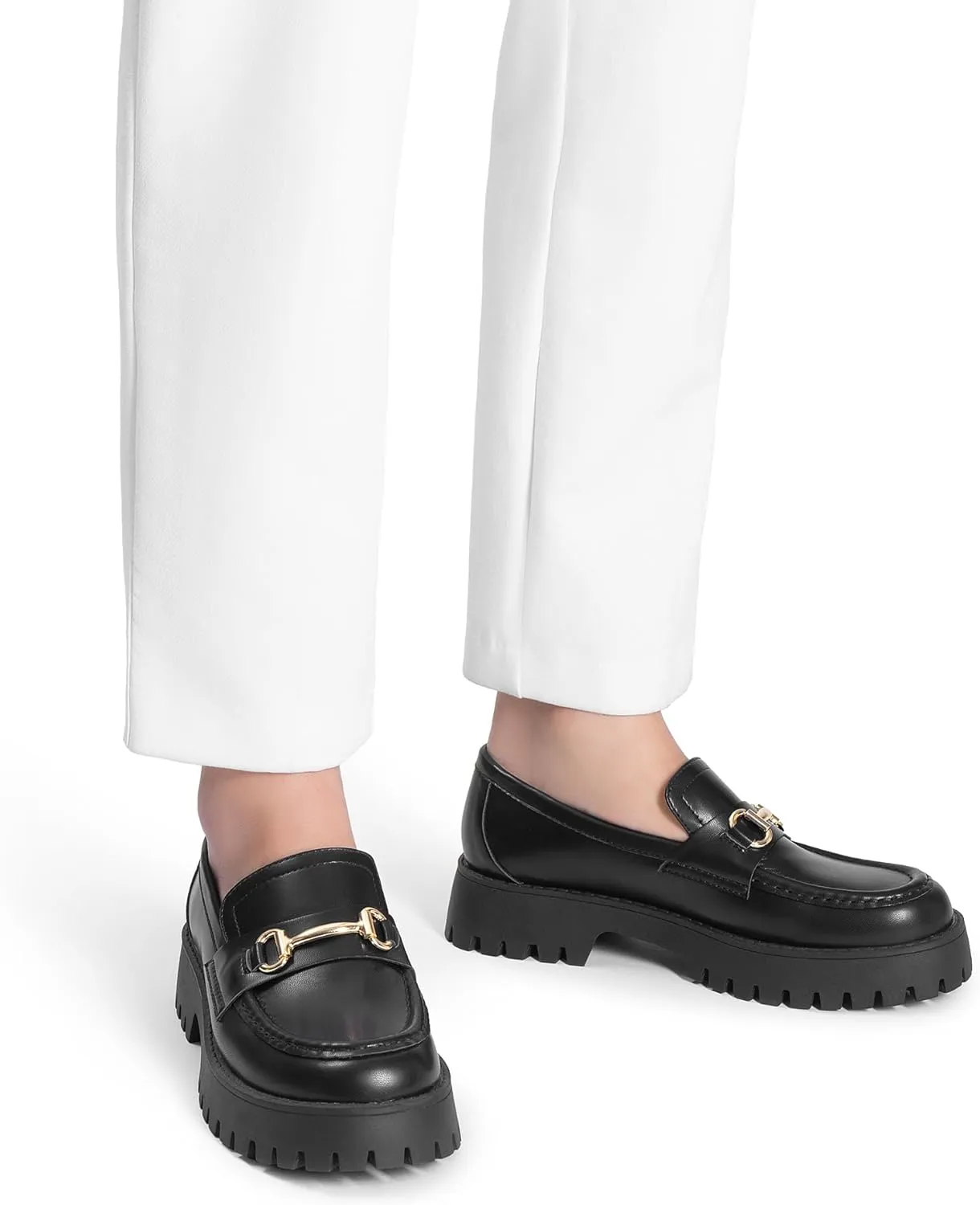 DREAM PAIRS Loafers for Women Platform Chunky Penny Loafer Slip On Casual Dressy Business Shoes with Arch Support