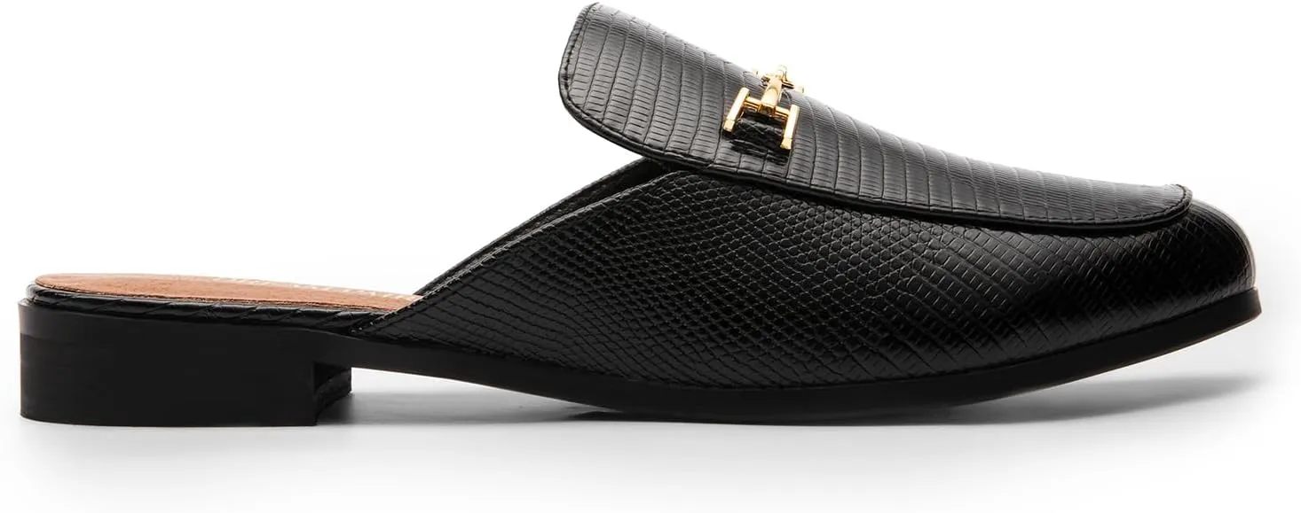 DREAM PAIRS Mules for Women Flats Comfortable Buckle Mules Slip on Slides Backless Loafers Shoes