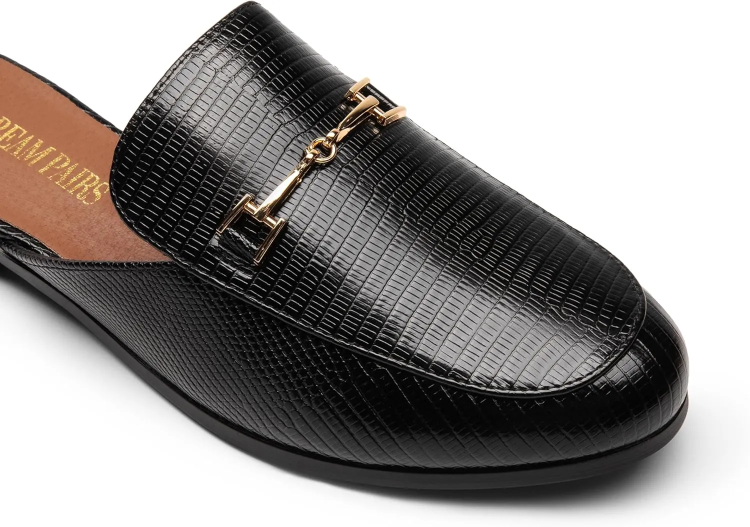 DREAM PAIRS Mules for Women Flats Comfortable Buckle Mules Slip on Slides Backless Loafers Shoes