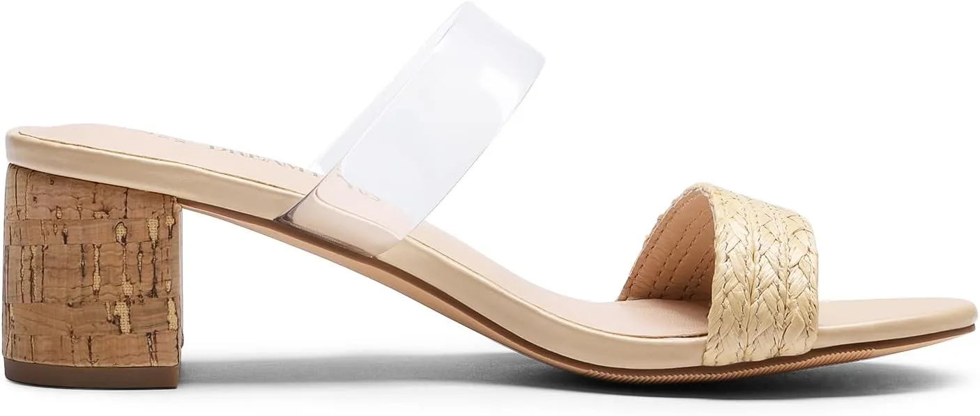DREAM PAIRS Women's Two Braided Strap Low Heels for Women Open Toe Block Chunky Heels Sandals Holiday Party Wedding Dress Pumps Shoes