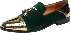 ELANROMAN Mens Dress Loafers Classic Patent Velvet Penny Tuxedo Shoes