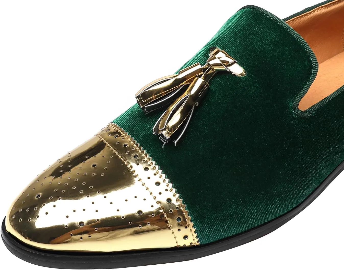 ELANROMAN Mens Dress Loafers Classic Patent Velvet Penny Tuxedo Shoes