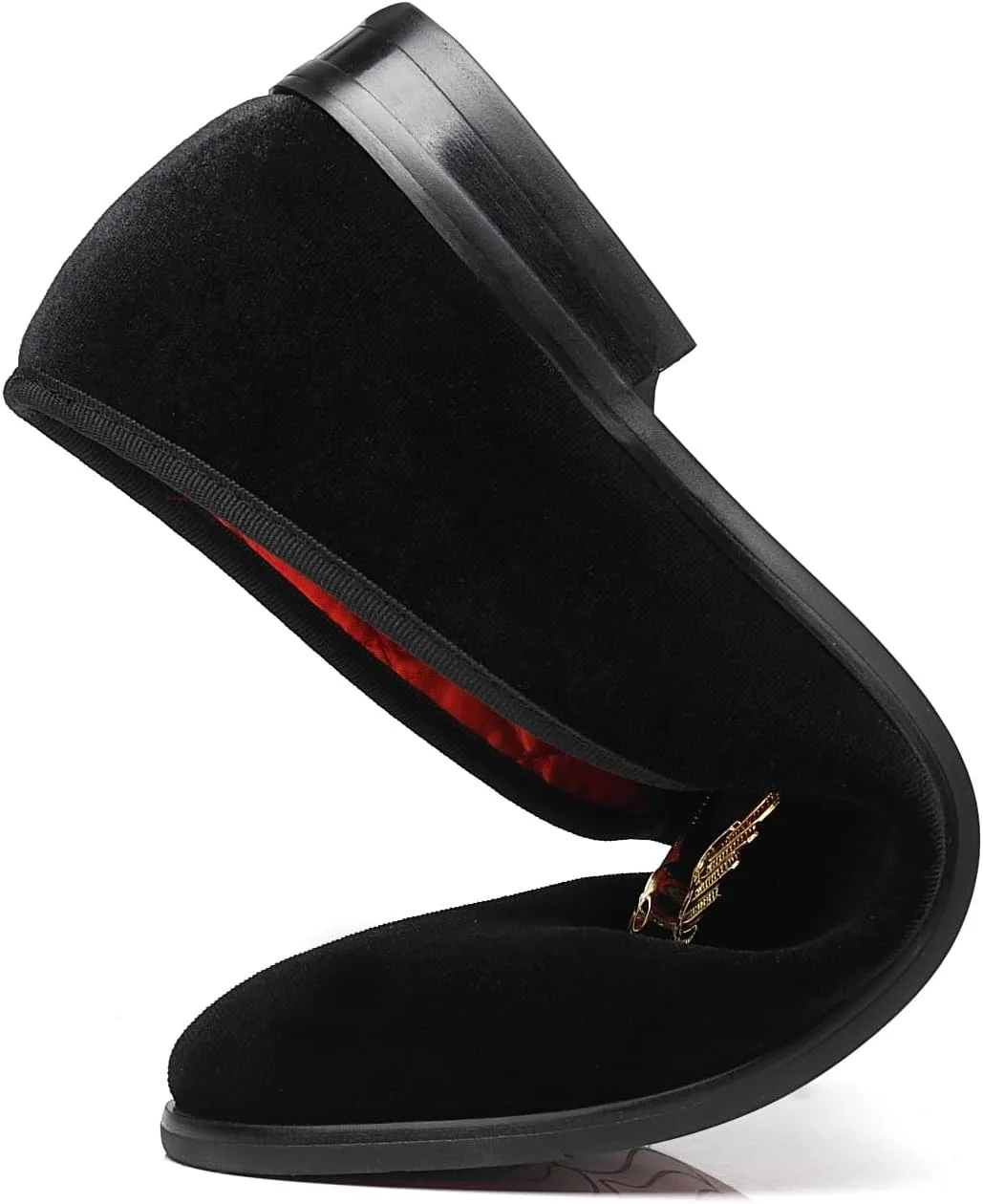 ELANROMAN Mens Dress Loafers Classic Patent Velvet Penny Tuxedo Shoes