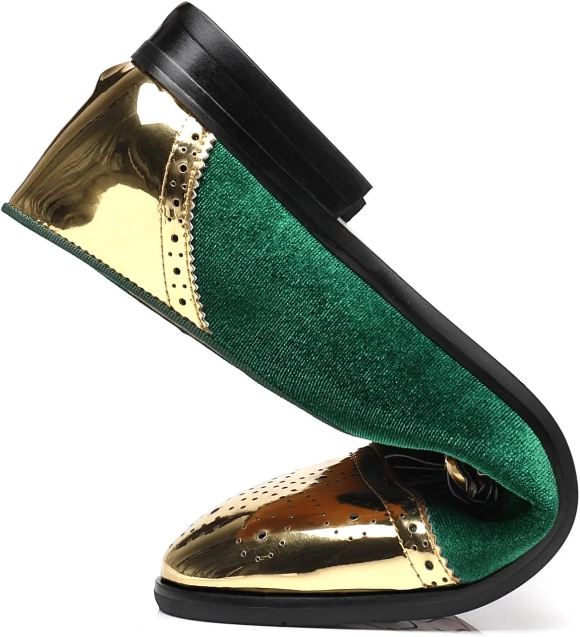 ELANROMAN Mens Dress Loafers Classic Patent Velvet Penny Tuxedo Shoes