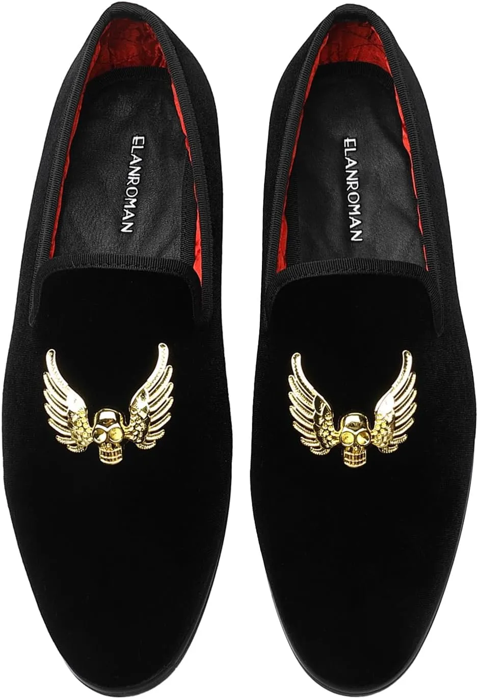 ELANROMAN Mens Dress Loafers Classic Patent Velvet Penny Tuxedo Shoes