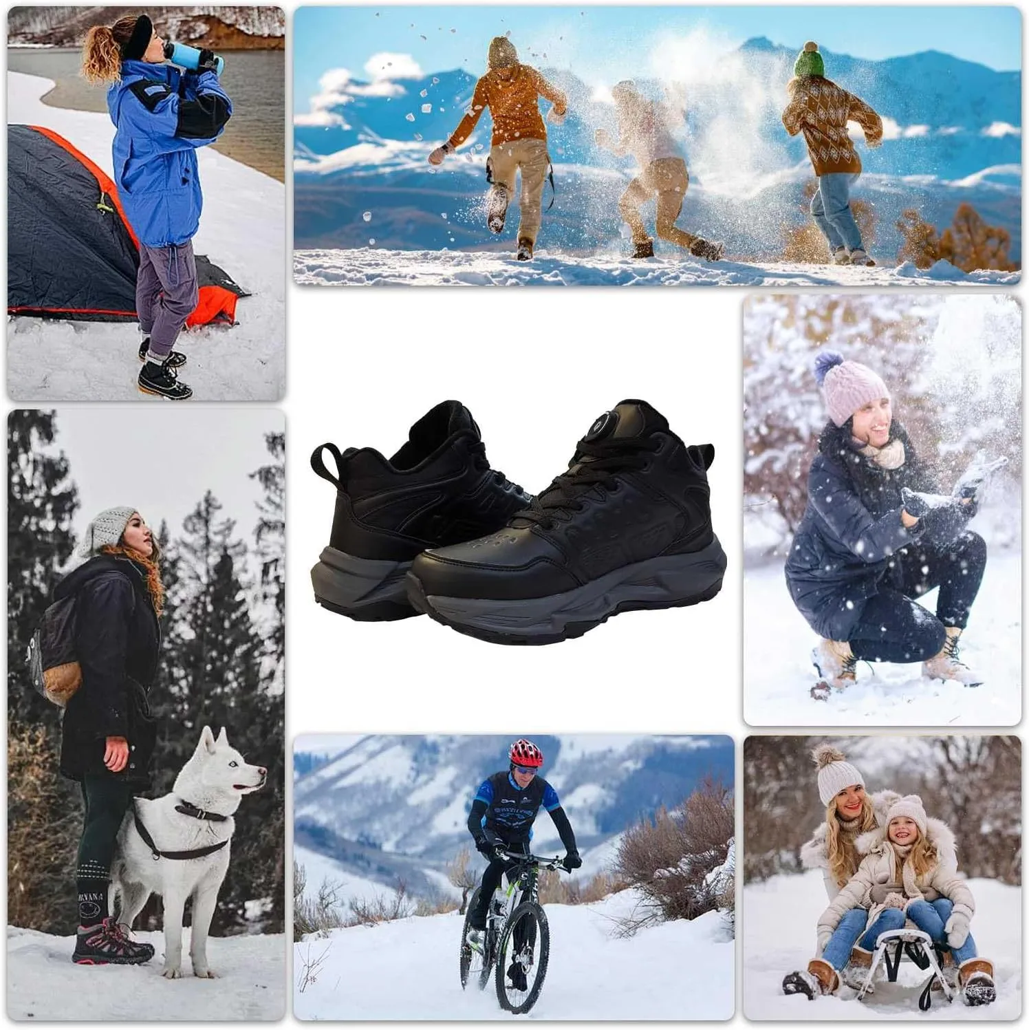 Electric Foot Warmer Rechargeable Snow Boots for Women Men - Heated Sneakers Fast Heating, Lightweight & Waterproof Outdoor Comfort