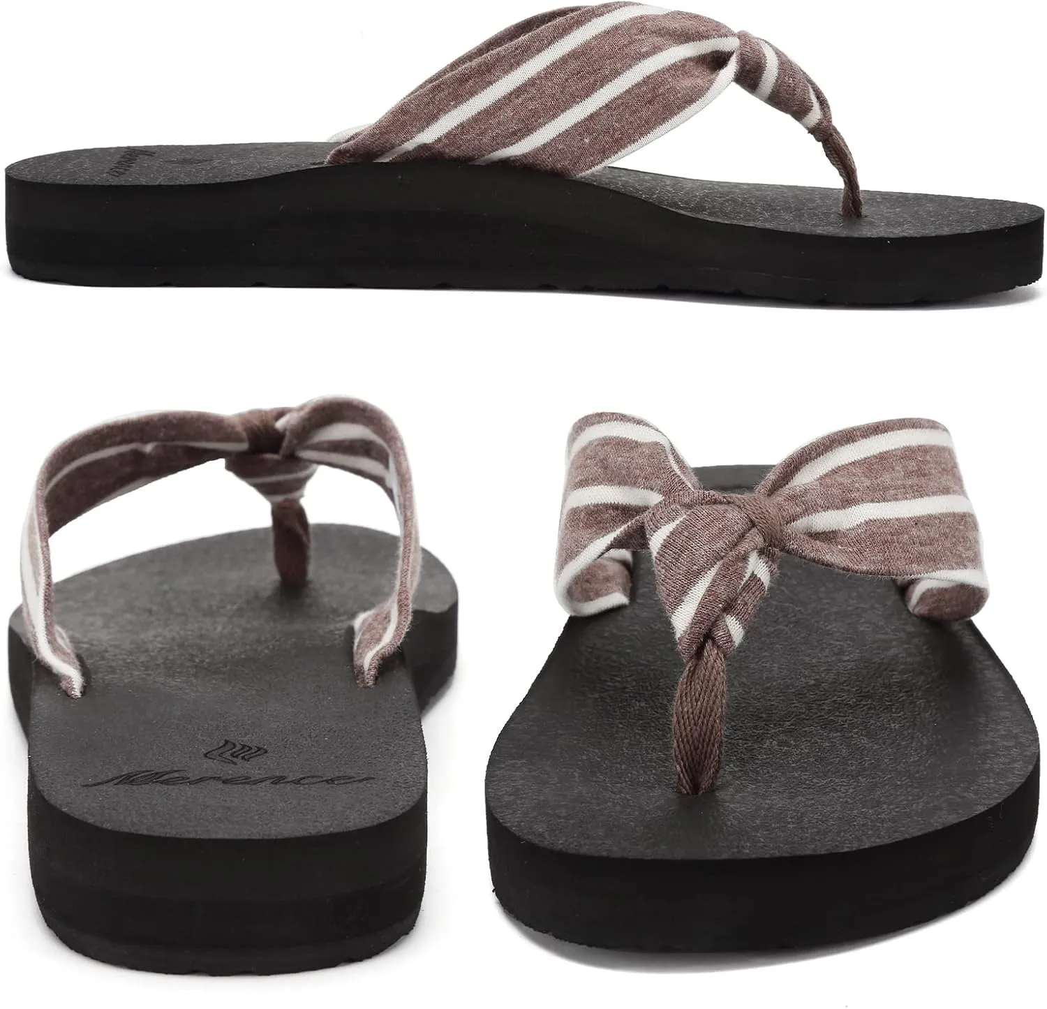 EQUICK Women's Flip Flops Arch Support Yago Mat Insole Sandal Casual Slipper Outdoor and Indoor-U219SLT003-N