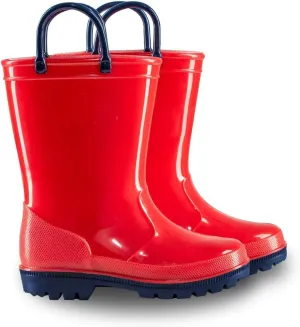 EUXTERPA Boys Girls Rain Boots Toddler Kids Waterproof Boots Children Lightweight Rain Shoes with Handles