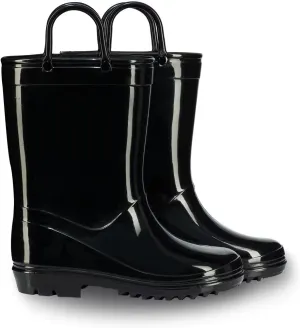 EUXTERPA Boys Girls Rain Boots Toddler Kids Waterproof Boots Children Lightweight Rain Shoes with Handles