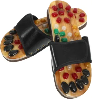 EXCEART shiatsu Sandals Pressure Point Slippers Massage Earrings Pebble Slippers for Men sluppers Black Dress Sandals Cobblestone Slippers Tool Foot