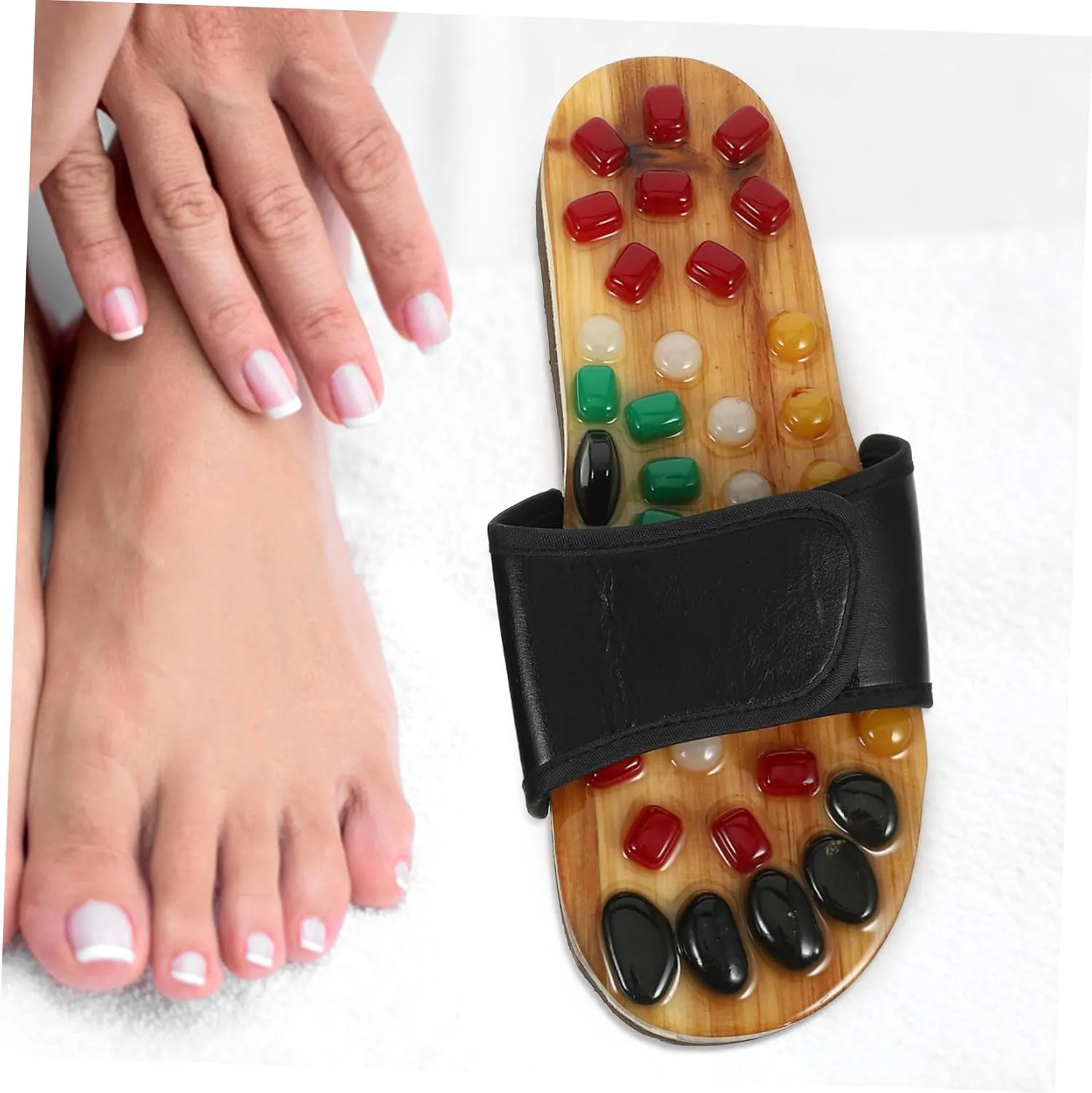 EXCEART shiatsu Sandals Pressure Point Slippers Massage Earrings Pebble Slippers for Men sluppers Black Dress Sandals Cobblestone Slippers Tool Foot