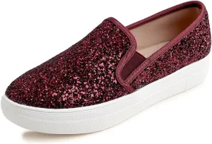 FEVERSOLE Women's Fashion Slip On Sneaker Casual Platform Loafers