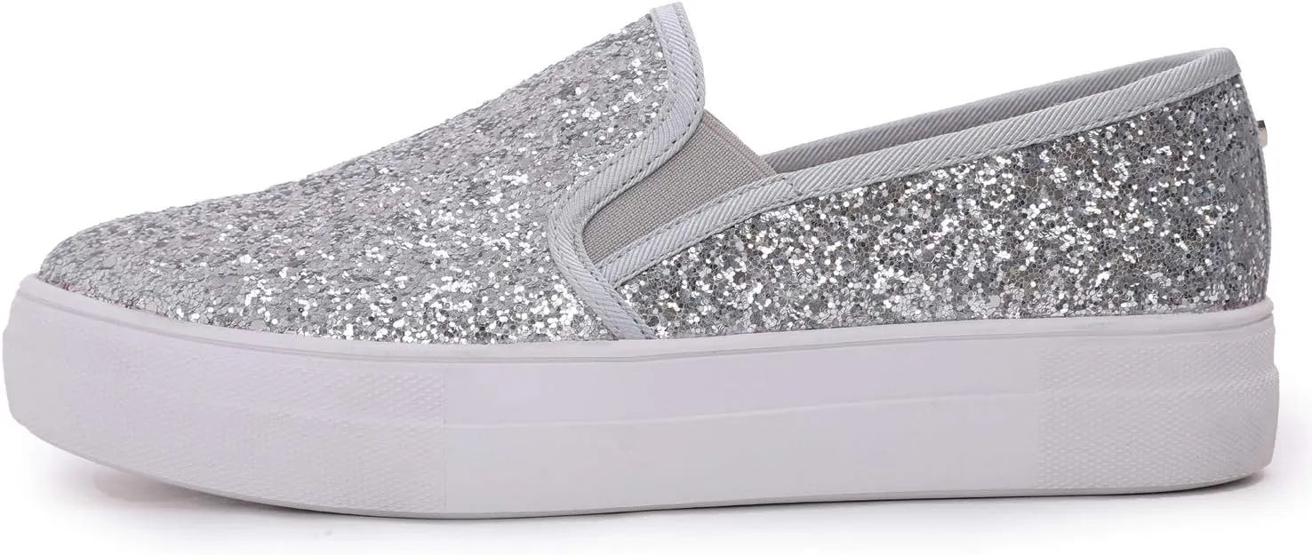 FEVERSOLE Women's Fashion Slip On Sneaker Casual Platform Loafers