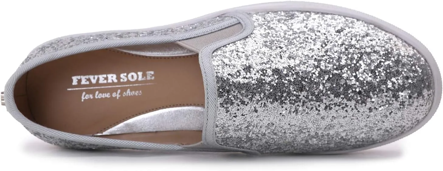 FEVERSOLE Women's Fashion Slip On Sneaker Casual Platform Loafers